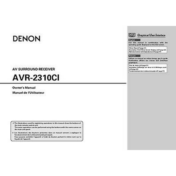 Instruction Manual ONLY for Denon AVR-2310CI Receiver Amplifier Owners Manual REPRINT