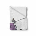 thumbnail image 2 of Animal Soft Flannel Fleece Throw Blanket, Playing Soccer with a Kid Mario Moustache Sports Theme Football Print, Cozy Plush for Indoor and Outdoor Use, 50" x 60", Purple White, by Ambesonne, 2 of 6