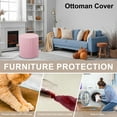 thumbnail image 5 of Ottoman Cover Round, Stretch Ottoman Slipcover Fit Diameter 9.8"-12.6", Non-Slip Footstool Protector Cover Black, 5 of 6