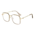 thumbnail image 5 of Gafas de sol con montura transparente vintage para mujer, con espejo plano y antiluz azul, estilo coreano, con montura grande para adelgazar y miopía, 5 of 5