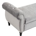 thumbnail image 4 of CQSXDA Velvet Multifunctional Storage Rectangular Ottoman Bench With 1 Pillow Home Furniture，Grey, 4 of 10