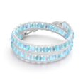 thumbnail image 2 of Aquamarine | Mermaid Glass | White Linen Wrap Bracelet, 2 of 8