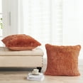 thumbnail image 6 of Home Soft Things Luxury Shaggy Faux Fur Throw Pillow Cases, Ultra Soft Plush Pillow Covers Fluffy Decorative Cushion Covers, No Pillow Insert, Set of 2, Burnt Orange, 26x26 Inch, 6 of 6