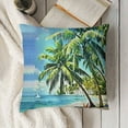 thumbnail image 3 of Blue Ocean Marine Animals Throw Pillow Case Sea Fish Starfish Coral Paradise Coconut Palm Lobster Conch Pillow Cover Cottoh Cushion Cover for Home Sofa, 3 of 5