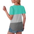 thumbnail image 4 of Summer Homenesgenics Womens Tops under $5 Women's Spring/Summer Color Blocked Round Neck Sleeve Short Sleeve Top T-Shirt Green XL, 4 of 8