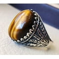 thumbnail image 6 of Tiger Eye Mens Ring, Natural Tiger Eye Ring, Birthstone Ring, Silver Jewelry, 925 Silver Ring, Birthday Gift, Heavy Mens Ring, Arabic Design, Ottoman Style Ring, Christmas, Turkey Mens Signet Ring, 6 of 6
