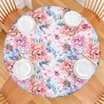 thumbnail image 2 of Pioneer Flower Floral Print Pattern Round Fitted Tablecloth with Elastic Edge,Dining Table Cover Waterproof,Outdoor Round Tablecloth for Camping,Dining,Indoor and Outdoor, 2 of 7