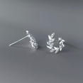 thumbnail image 6 of EOEMY 925 Sterling Silver Zircon Circle Leaf Stud Earrings, 6 of 6