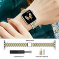 thumbnail image 5 of ASLL Slim Metal Band Compatible with Apple Watch Band 49mm 46mm 45mm 44mm 42mm（Series 3/2/1）Dressy Stainless Steel Chain Strap for Women iWatch Bands Series 10 9 8 7 6 5 4 SE Ultra 2 1,Silver Gold, 5 of 8