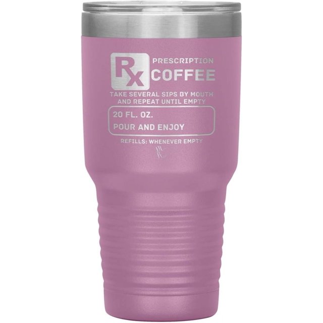 Prescription Coffee Rx Tumblers 30oz Insulated Tumbler/Light Purple