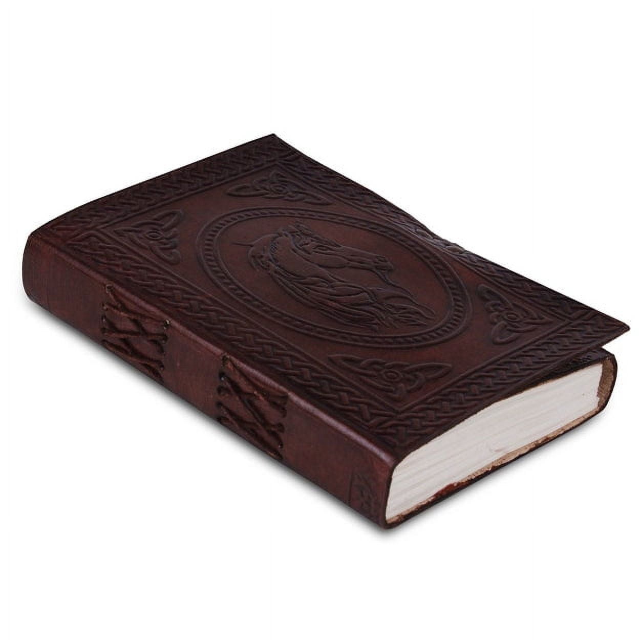 Leather Journal for Men and Women, Handmade Gift Set with Horse Embossed Journal, Vintage and Classic, Notebook, Sketchbook, Planner and Diary (7x5")