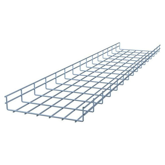 Wire Mesh Cable Tray, Electro Zinc Plated, Silver Steel, 1.97 x 11.82 x 59.06 inch, 2-Pack