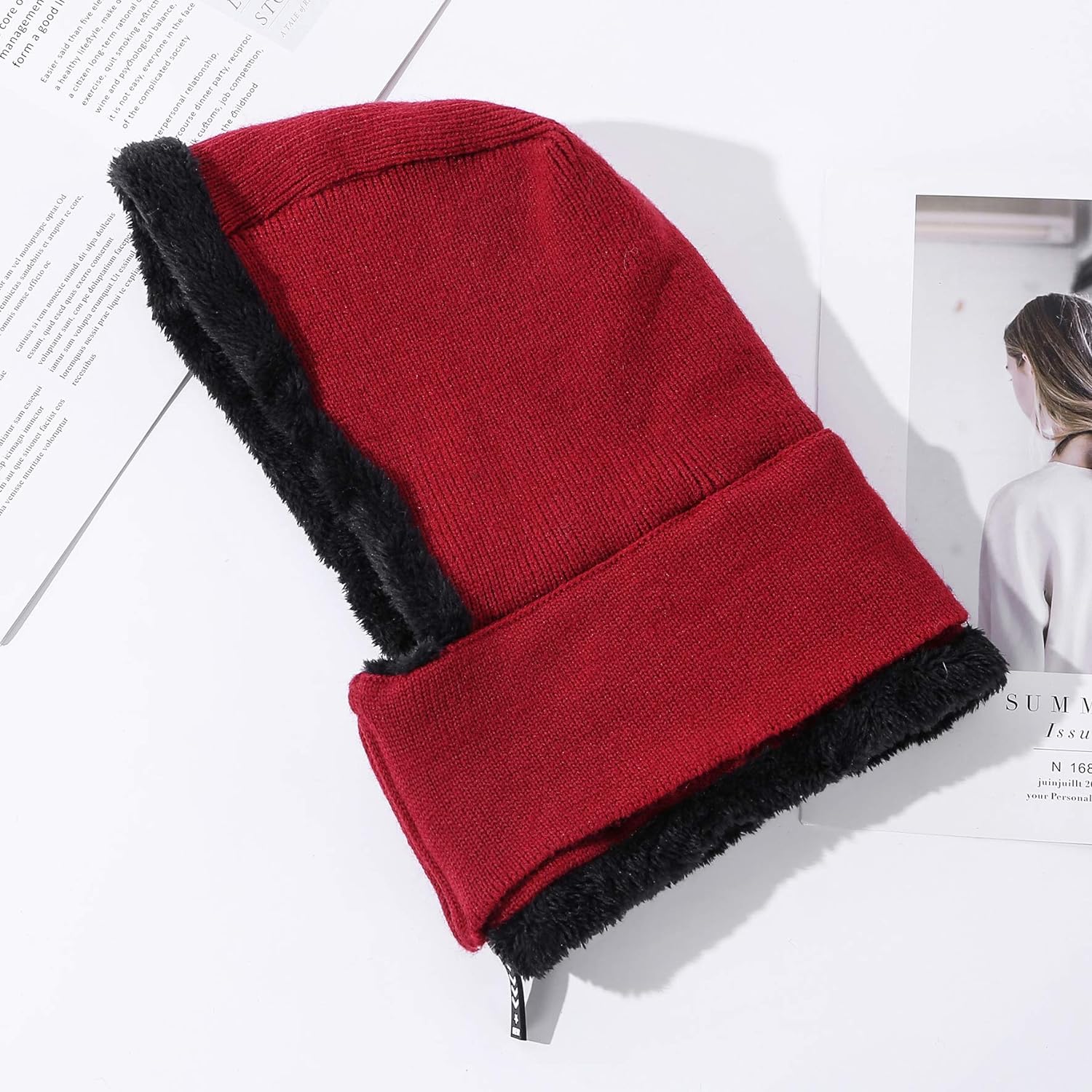 Zhengup Women Balaclava Visor One-Piece Skull Beanie Hat Neck Circle Scarf Ski Snow Winter Knit Fleece Cap Cold Weather
