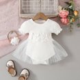 thumbnail image 2 of CAICJ98 Baby Girl Flower Dress Summer Romper Dresses for Toddler Girls Princess Birthday Wedding Party Tulle Dress White,12-18 Months, 2 of 7