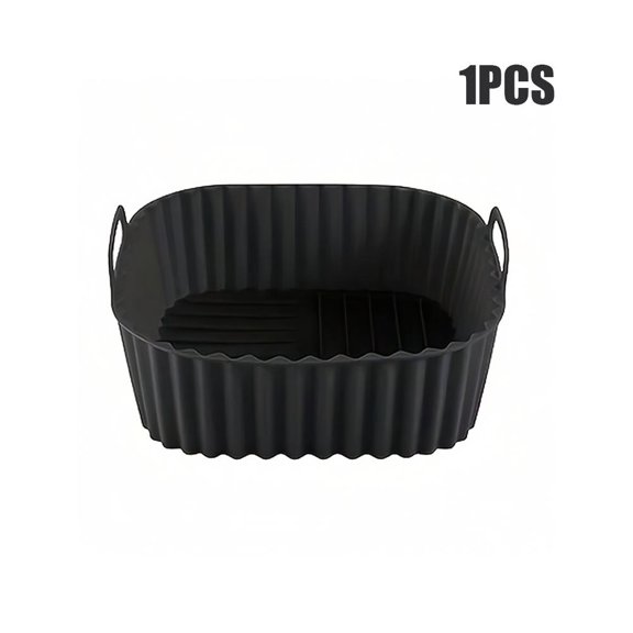 Square Silicone Fryer Liner Non-stick, Heat-resistant Baking Mat Pan for Oven, Microwave & Fryer, Dishwasher Safe, for Cooking, Roasting, Grilling Pizza And Cake, 8.27x8.27x2.96