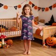 thumbnail image 2 of NOLDARES Halloween Girls Nightgowns Kids Flutter Short Pajamas Nightdress Princess Nightgown Sleep Dress(N211-Dark Purple), 2 of 7