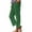 Army Green, variant on Women's Solid Cotton Linen Pants Elastic High Waist Straight Leg Pants with Drawstring Wide Leg Lounge Trousers Pant