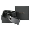 thumbnail image 3 of Sendefn Men's Leather Belt Automatic Ratchet Buckle Slide Belt for Dress Casual Trim to Fit with Gift Box(B-black-22,28'' to 46'' WAIST ADJUSTABLE), 3 of 7