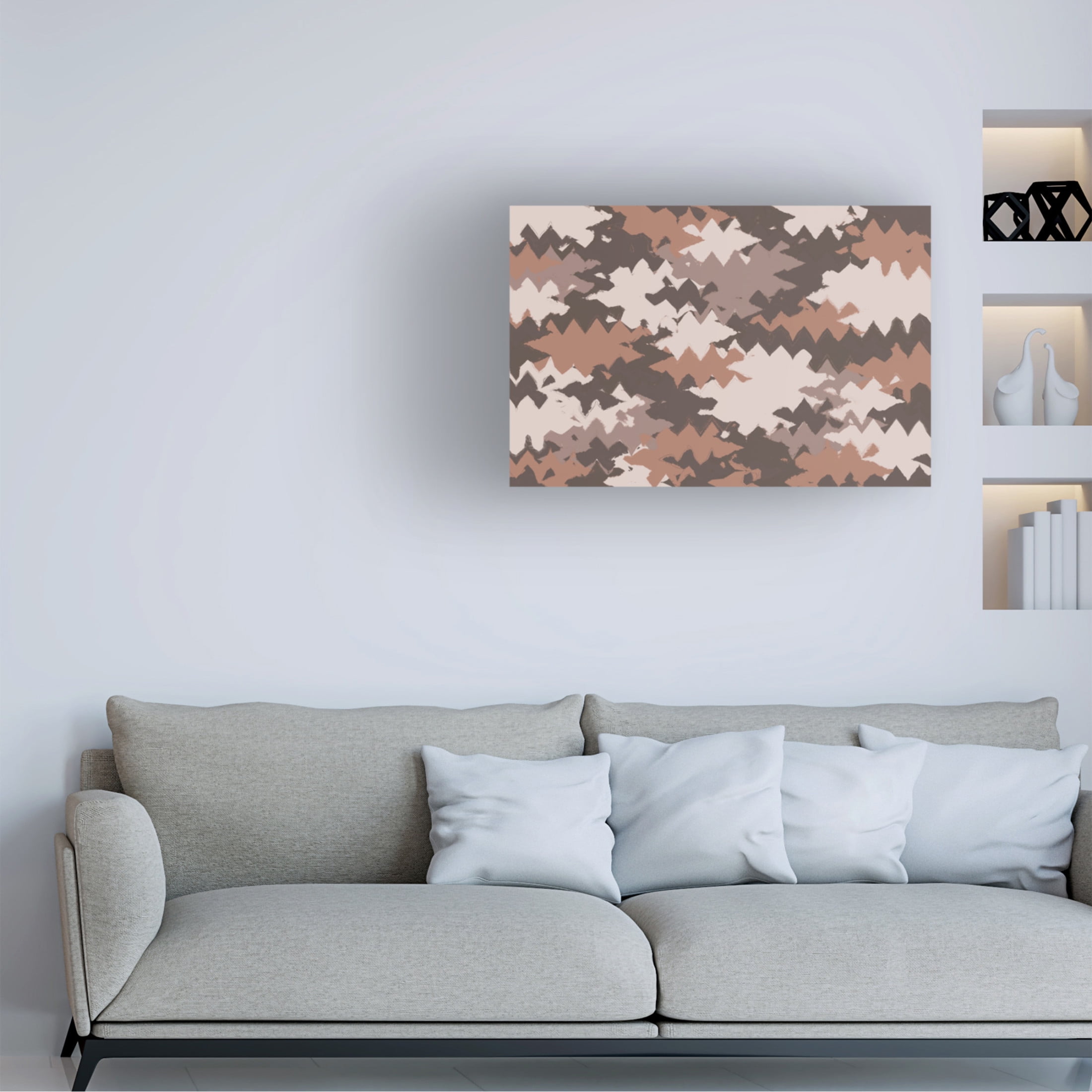 Canvas Wall Art - Treechild 'Shaky Pastel Pattern Square' Wall Art for Living Room, Bedroom, or Office D?cor by Trademark Fine Art - 47 x 30 Inches