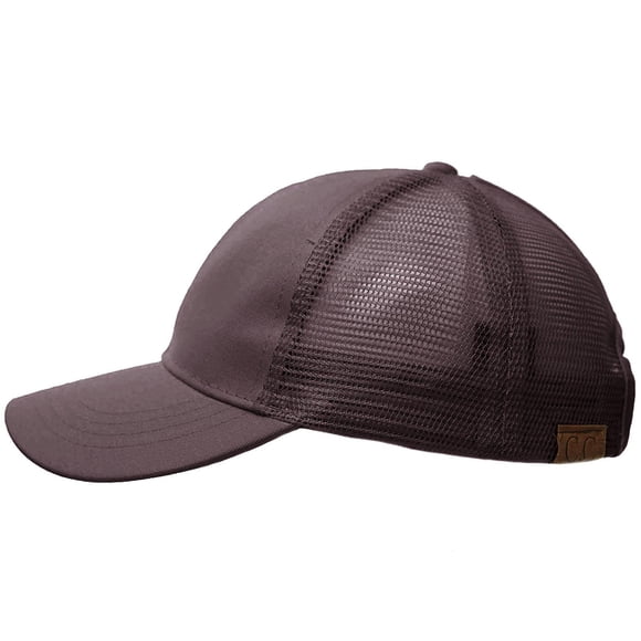 C.C Ponytail Messy Buns Trucker Ponycaps Plain Baseball, Charcoal