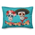 thumbnail image 2 of Creative Products Floral Skull Couple 14x20 Spun Poly Pillow, 2 of 3