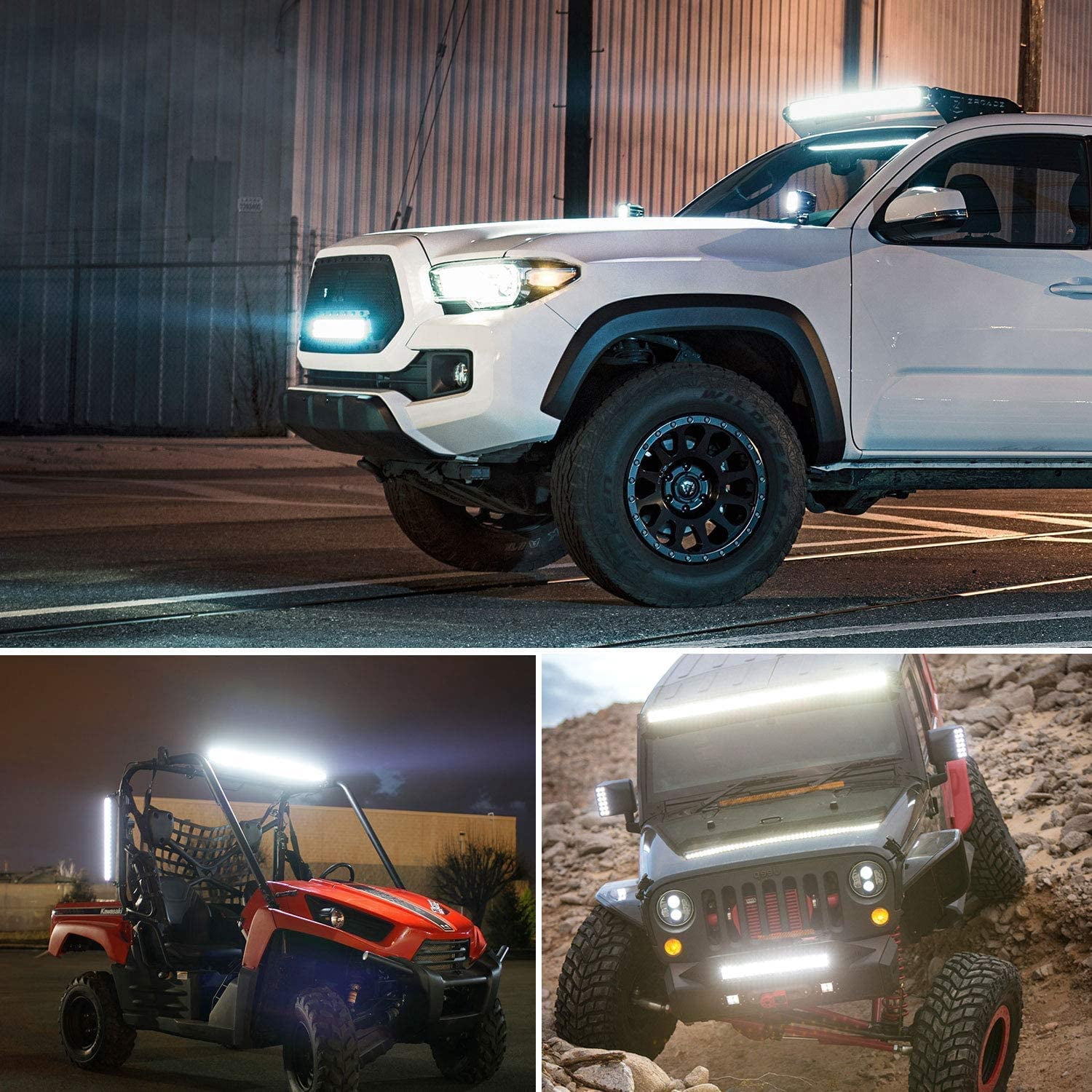 Nilight 12 Inch 300W LED Light Bar Triple Row Flood Spot Combo, Aluminum Housing, IP67 Waterproof, 30000LM