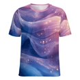 thumbnail image 5 of Purple Blue And Gold Wave Women's T-Shirt Short Sleeve T Shirts Tops Tee Ladies Loose T, 5 of 6