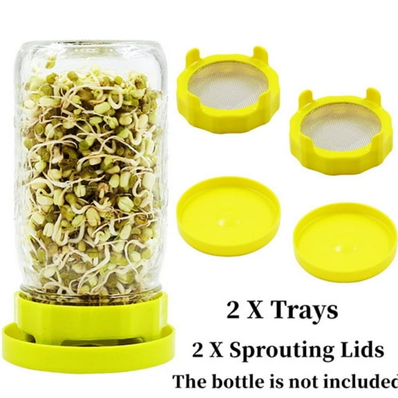 Sprouting Lids Wide Mouth Mason Jars Lids and Trays Stainless Steel Sprouting Jars Lids