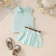 thumbnail image 2 of Baby Sleeveless Temperament Blouse Pleated Skirt And Belt For Girls Baby Pullover Three Sets, 2 of 4