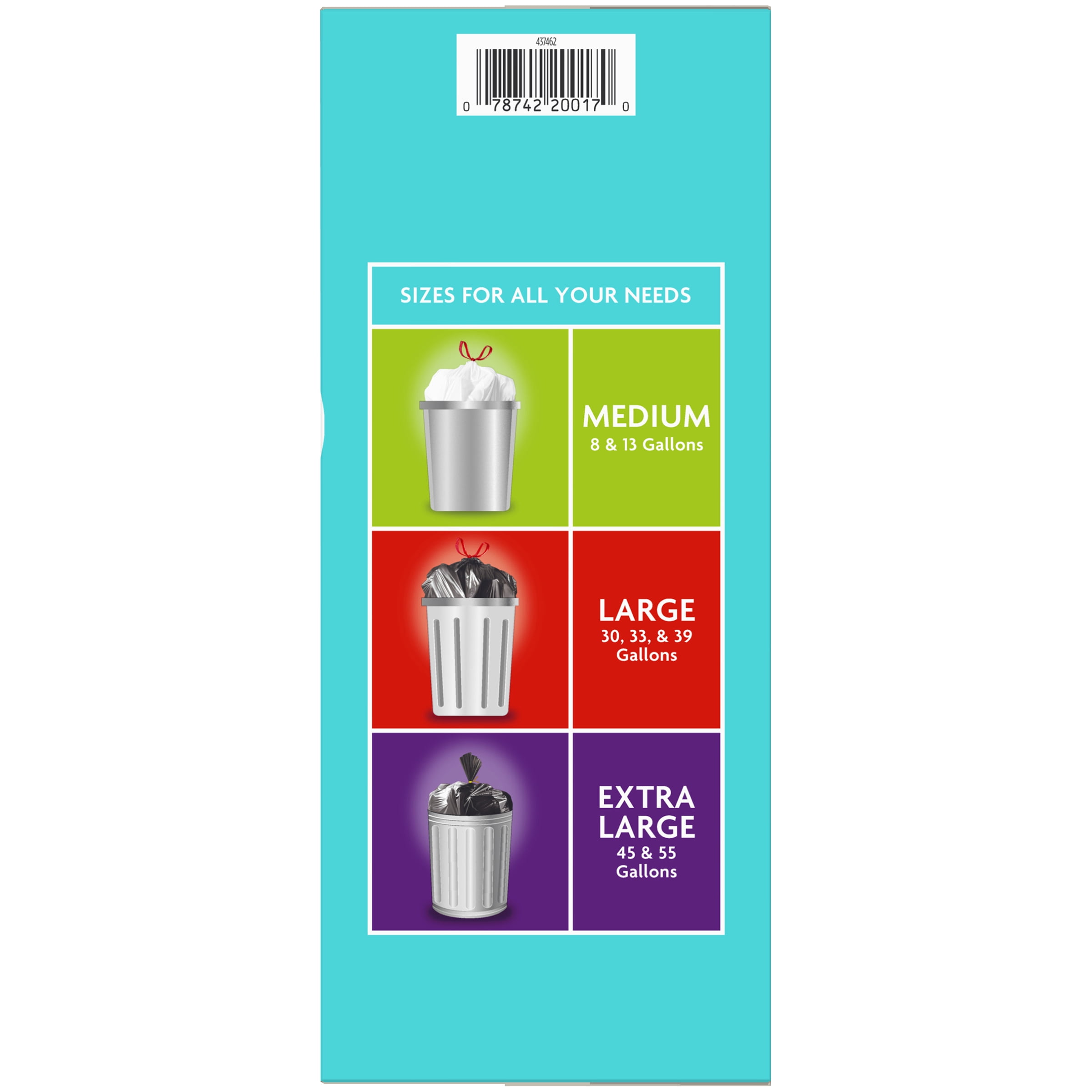 Great Value Tall Kitchen Drawstring Bags, 13 Gallons, 45 Count