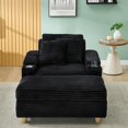 thumbnail image 3 of Holaki 57" Corduroy Single Couch,Comfortable Sofa Recliner,Upholstered Sofa with Two Throw Pillows,Luxurious Seating with 1 Storage Ottoman for Apartment,Living Room,Office,Reception Area, 3 of 17
