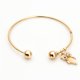 thumbnail image 3 of de puños simple Combinación de brazalete de cristal con forma de y gato para mujer Oro Fernando Búho Brazalete De La Pulsera, 3 of 8