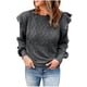 thumbnail image 2 of Pntutb Suéter De Color Sólido Para Mujer Suéter De Fondo Suelto Top De Manga Larga Cuello Redondo Top Suéter De Cuello Redondo Pntutb Pntutb-1377, 2 of 6