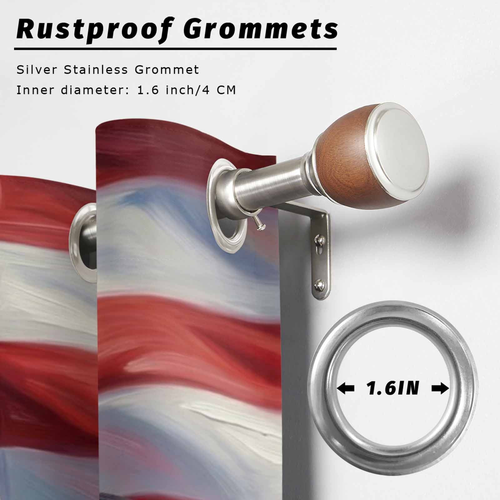 Independence Day Outdoor Curtains for Patio, Watercolor U. S. Flag Soaring Bald Eagle Sunshade Privacy Drapes Grommet Waterproof Outside Curtains for Porch/Cabana/Balcony 54"x 108", 1 Panel