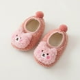 thumbnail image 5 of MEZZALL Winter Children Shoes For Girls Boys Floor Shoes Flat Bottom Non- On Plush Warm Comfortable Cute Cartoon Bear Cute Footwear, Pink, 0-6 Months, 5 of 8