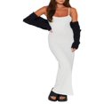 thumbnail image 4 of Women‘s Spaghetti Straps Slim Fit Tank Dress Summer Ribbed Sleeveless Bodycon Long Cami Dress, 4 of 7