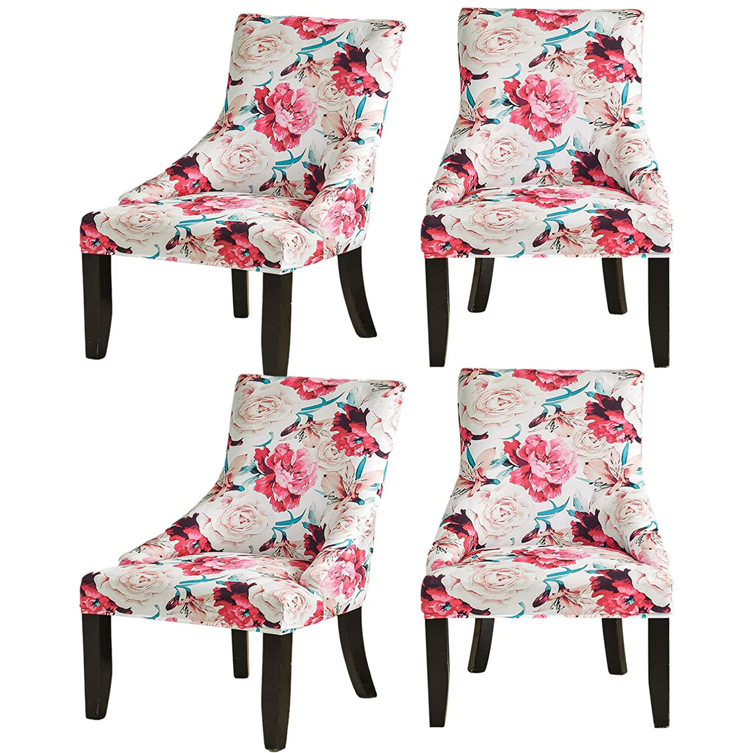 Stretch Wingback Side Chair Slipcovers Set of 4 Armless Wingback Chair