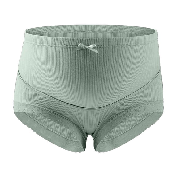 Maternity Underwear for Women High Waist Lace Trim Belly Support Adjustable Padded Triangle Panties