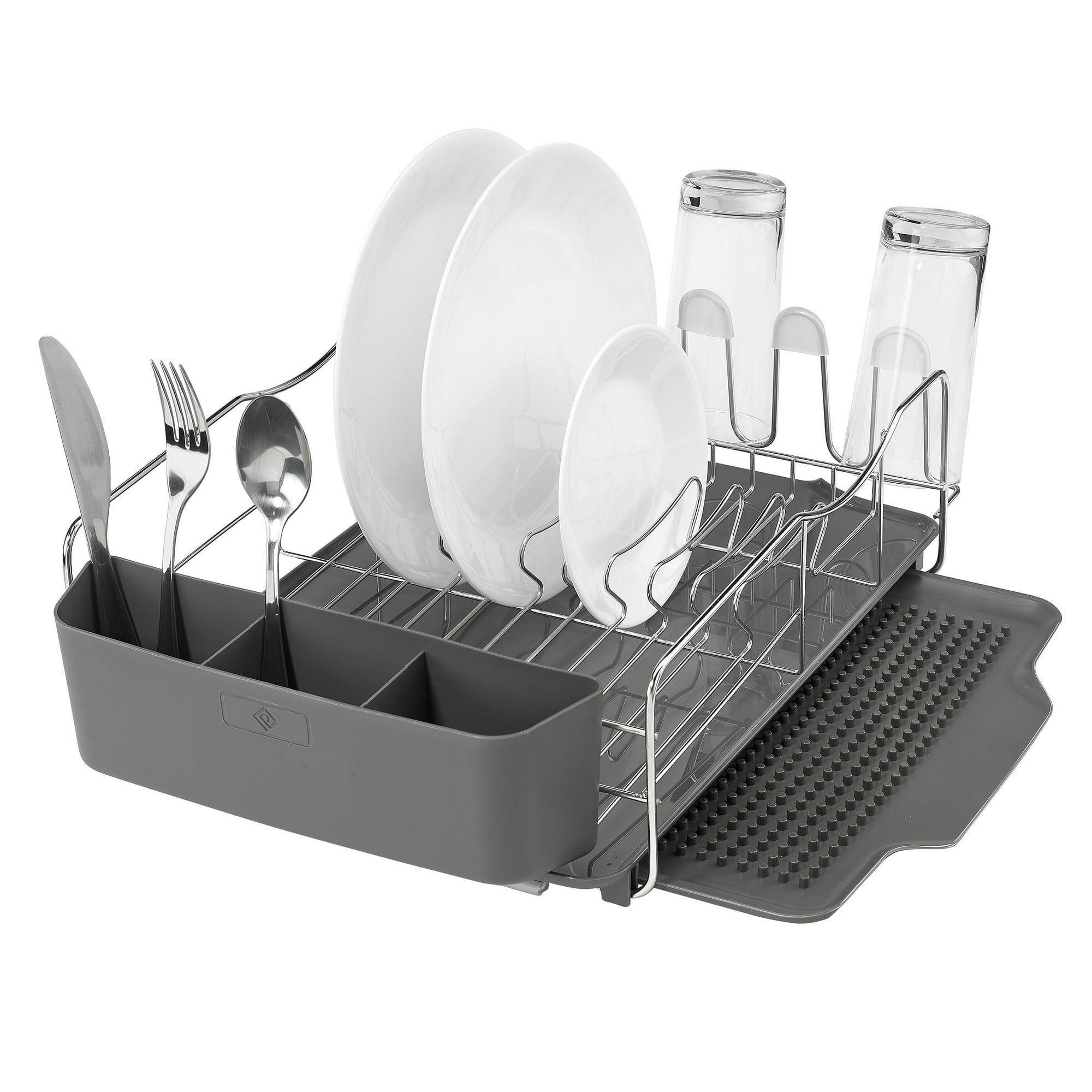 Adjustable Drain Polder Dish Rack Costco KitchenAid Stainless