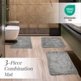 thumbnail image 4 of ZOPZO 100% Polyester Thick Absorbent Bath Mats, 3 Pcs Set, Grey, 4 of 6