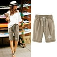 thumbnail image 4 of Mujeres Pantalones Cortos Casual, Cintura Elástica Día de la Independencia de la Impresión Pantalones Cortos con Cordón con Bolsillos para Verano Primavera de Uso Diario, Pantalones Cortos de Verano P, 4 of 4