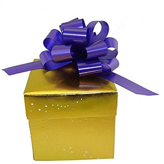 Purple Decorative Gift Pull Bows - 5" Wide, Set of 10, Easter, Spring, Valentine's Day, Mardi Gras, Basket, Cancer Awareness, Birthday, Anniversary, Fundraiser, School Colors, Office, Party, Church
