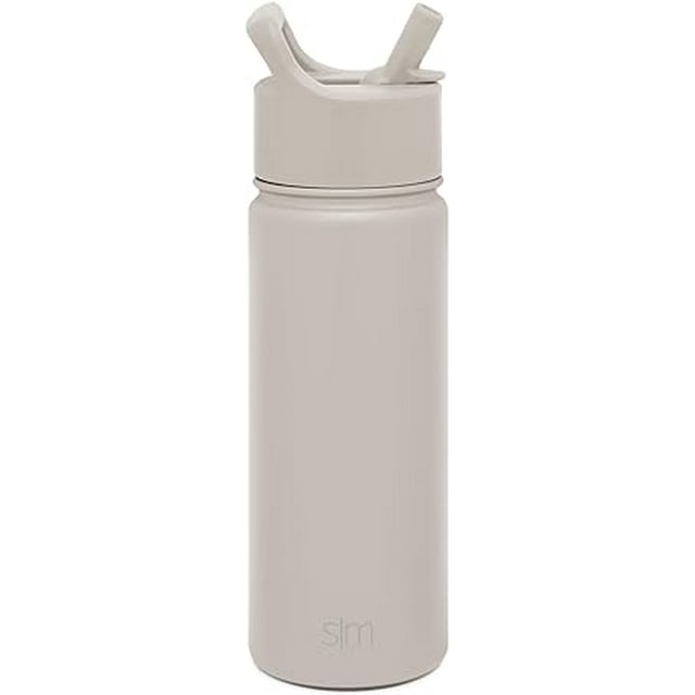 Botella de agua para ninos Simple Modern 18 oz con tapa de paja