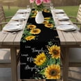 thumbnail image 4 of Yellow Sunflowers Table Runner 60 Inches, Farmhouse Floral Rustic Botanical Black Bed Runner Dresser Scarves Tabletop for Indoor Outdoor Parties/Ceremony/Banquet, 13" x 60", 4 of 9