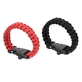 thumbnail image 1 of Unique Bargains Bracelets de Survie en Paracorde, Bracelet Tressé en Parachute, Noir, Rouge, 1 of 5