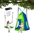 thumbnail image 2 of Outsunny Kids Hanging Tree Swing Tent for Backyard, Waterproof Hammock Chair Nest Pod, Saucer Swing with Screen Window, Rolling Door, Green, 2 of 9