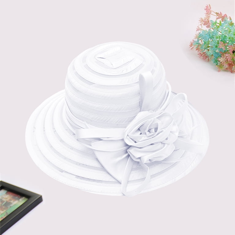 TYGHBN Spring Summer Mesh Sunshade Hat Flower Temperament Wedding Dress Hat  Sun Dome Large Brim Hat Fashion Hat for Woman Woman Summer Hats Leopard  Foldable Bow Visors Tennis Cap Bag Women Beach