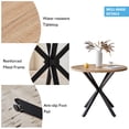 thumbnail image 7 of 5 Piece Round Dining Table Chairs Set for 4 - Mid-Century Modern Oak Kitchen Table with 4 Blue Velvet Chairs, Coffee Table & Chair with Black Metal Legs for Dining Living Room, Apartment, 7 of 7