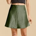 thumbnail image 2 of Kaemgyyd Satin Skirts for Women Elegant Silky High Waist A-Line Short Skirts Comfy Solid Color Summer Party Mini Skirts, 2 of 7