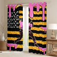 thumbnail image 2 of Erosebridal Teens Baseball Gamer Ice Cream Drip Black Out Curtains,USA Flag Waffle Curtains Pack of 2 (42x63 Each) for Kids Boys Girls,Super Cozy Room Decor, 2 of 6